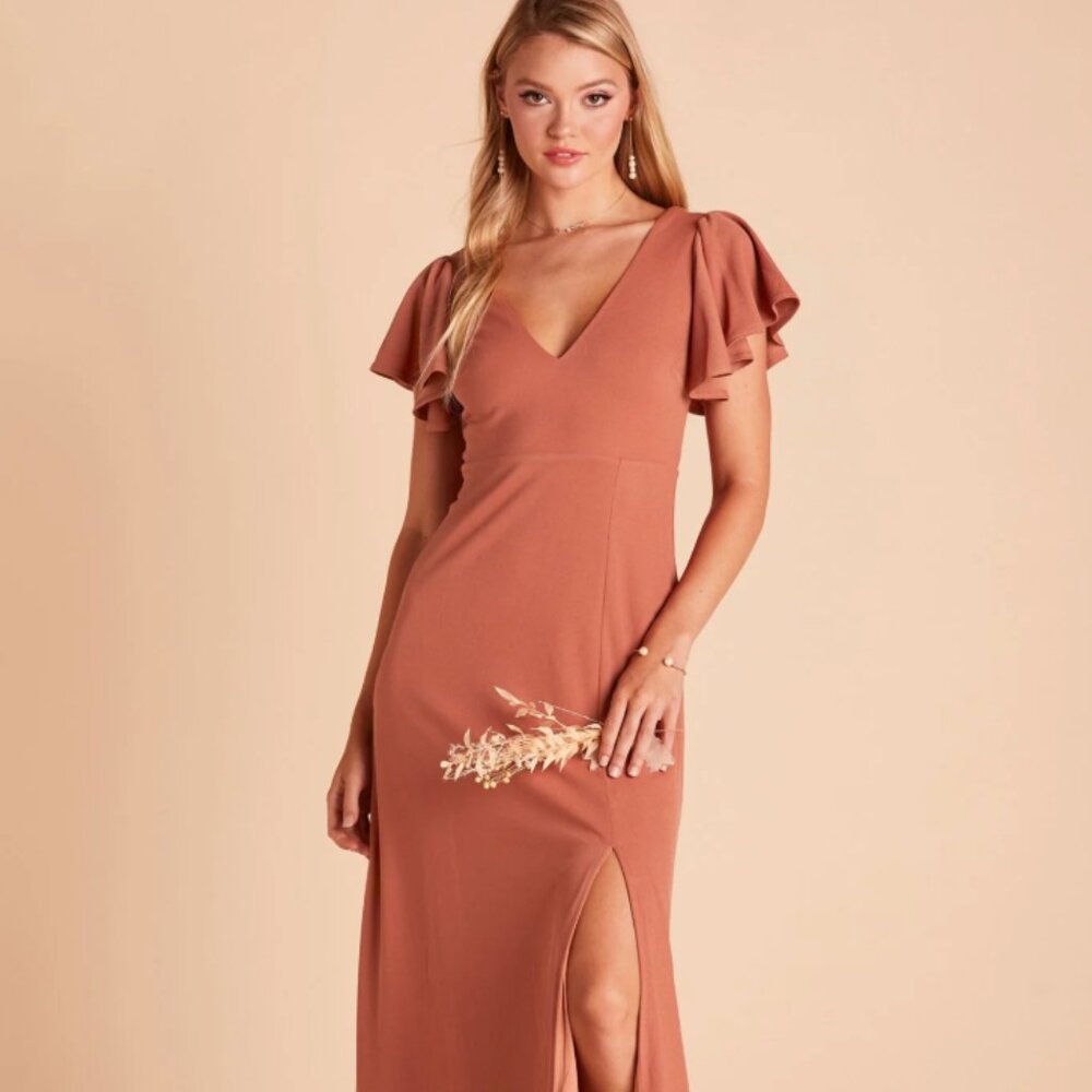 Birdie Grey Hannah Dress - Crepe Terracotta - Size M
